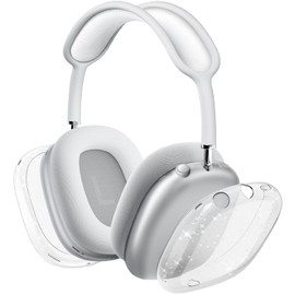 VICHYIE Case Cover for AirPods Max, Clear Soft TPU Case Anti-Scratch, Transparent Accessories Protector Cover for Airpods Max Headphones(Clear Glitter)