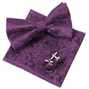 Alizeal Mens Party Paisley Pre-tied Bow Tie, Pocket Square and