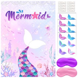 DMIGHT Pin The Tail on The Mermaid Game - Mermaid Party Decorations