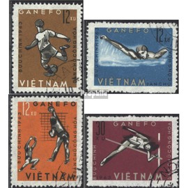 Prophila Collection Vietnam 283-286 (complete edition) stamped 1963 sports games in Djakarta (stamps for collectors) water sports (swimming/sailing etc.)