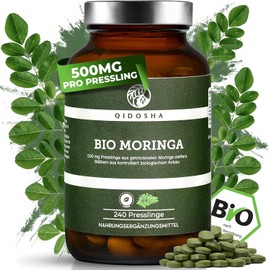 QIDOSHA® Moringa Oleifera High-Dose Pellets – 240 Pieces, 2000 mg Daily Dose, 100% Natural & Gentle Processing