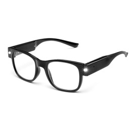 OuShiun USB Rechargeable Led Reading Glasses Smart Lighted Eyewear for Women Men (Black, 2.0X)