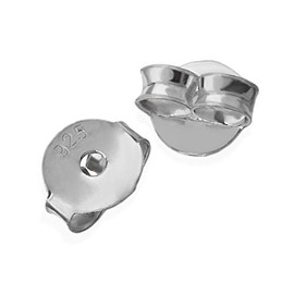 NKlaus 5 Pairs of 925 Sterling Silver 5 mm Counter Stud Earrings for Silver Stud Earrings Pousettes Ear Nut Butterfly Clasp Hole: 0.75 mm 2057, Sterling Silver, without stone