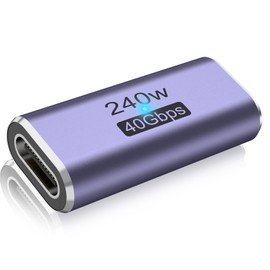 240W USB C Coupler (2 Pack), USB Type C Female to Female Adapter Extender Compatible with Thunderbolt 4/3 Support up to 240W Charging, 40Gbps Data Transfer and 8K@60Hz Video (1)