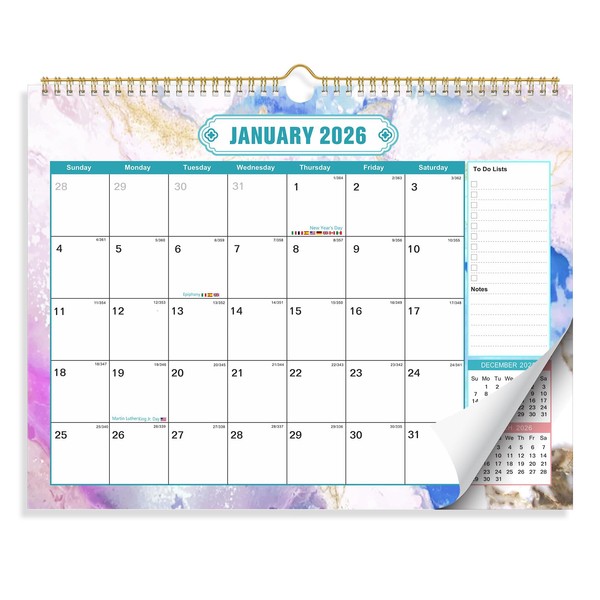 Wall Monthly Calendar 2026-2027,18-Month Wall Calendar From Jan.2026-Jun.2027, 15 x