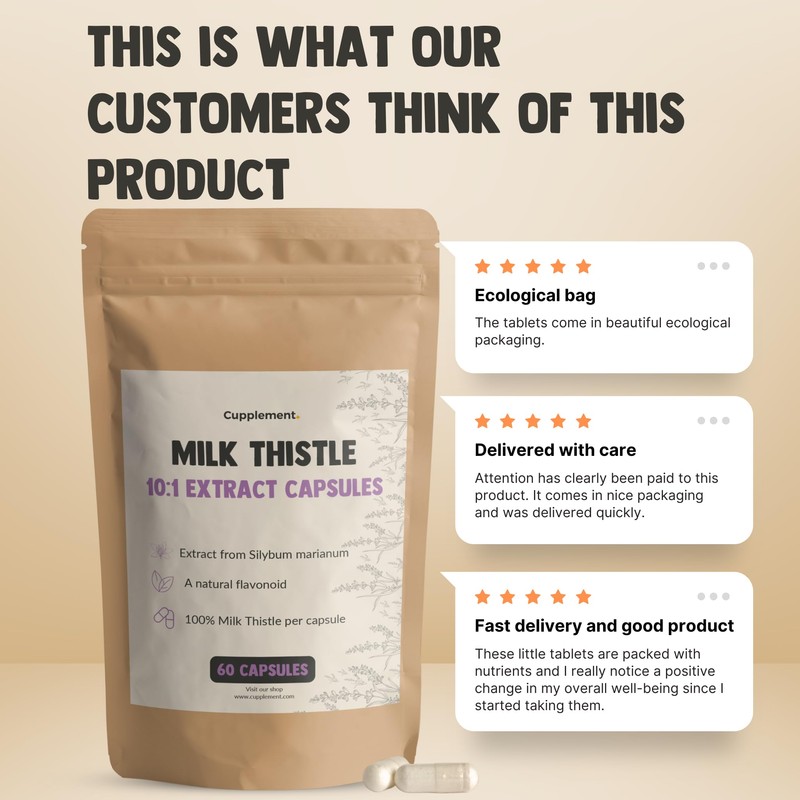 Cupplement Milk Thistle 60 Capsules, 10:1 Extract, Milk Thistle, No