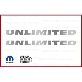 Decal Mods Fender TJ (04-06) "Unlimited Small Side Vinyl Overlay Graphic fits Jeep Wrangler TJ (2004-2006) (Set of 2) Metallic Silver CMS | SJ3Y5