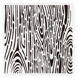 FINGERINSPIRE Wood Grain Stencils Template 11.8x11.8inch Plastic Wood Grain Drawing Painting Stencils Square Reusable Stencils for Painting on Wood, Floor, Wall and Tile
