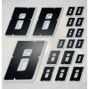 Unbranded Matte Black-w/ White Outline/Shadow #8’s Racing Numbers Vinyl Rc