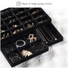 ProCase Stackable Large Jewelry Drawer Organizer, 3 Pack Velvet Jewelry