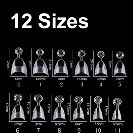 240Pcs Short Almond Gel x Nail Tips Half Cover, 12 Sizes French False Nails Tip Extensions, Half Clear Matte Fake Coffin Nail Art Tips with Assortment Box, Artificial Salon Nails with Handle for Women