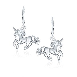Unique Pegasus Horse Mythical Magical Unicorn Dangle Earrings For Women Teens Lever Back .925 Sterling Silver