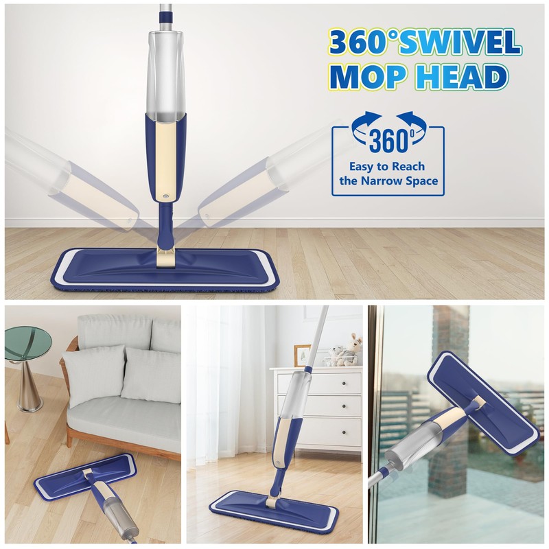 Microfiber Spray Mops for Hardwood Floor Cleaning - MEXERRIS Wet