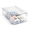 Smart Design Pull-Out Stackable Storage Bin with Removable Dividers -