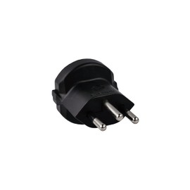 kabelmeister Power Adaptor Switzerland Mains Plug with Plug-In Aid to Earthing Contact Socket, Black