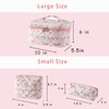 RSRSLEII 3Pcs Large Cotton Quilted Makeup Bag Set, Cute Coquette