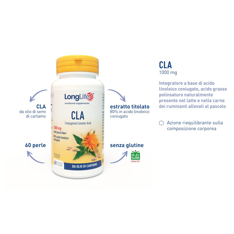 LongLife® CLA | Integratore di acido linoleico coniugato titolato all’80%