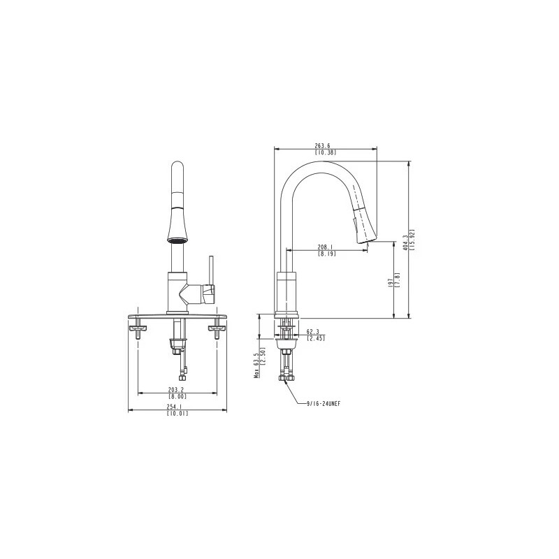 Huntington Brass Pull-Down Kitchen Faucet in a Polished Chrome Finish