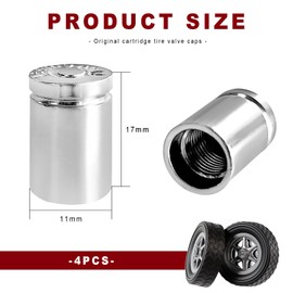 MUQIDA 4 PCS Bullet Shell Tire Valve Stem Caps, Aluminum Alloy Dustproof Bullet Shaped Tire Valve Covers, Metal Vehicle Air Stem Tyre Pressure Cap for Car Truck Bike Motorcycle (Silver)