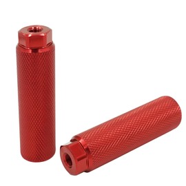 YMWALK Black Aluminum Alloy Bike Pegs 2 Pack –Anti-Slip Foot Pegs for Mountain and BMX Bikes – Compatible with 3/8 Inch Axles –Perfect Rear Stunt Pegs for Dirt Bike and Cycling Enthusiasts (Red)