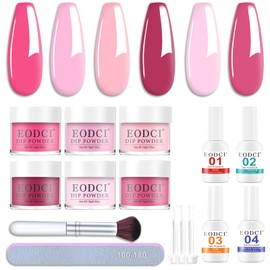 12 Pieces Dipping Powder Nails Set - Dipping Acrylic Powder with Dip Liquid Base Activator Top Gels Nail Accessories, French Nails Make Your Own Set Gifts for Women