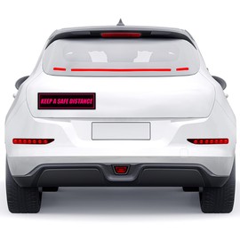 BAVAHA [11.5"x3"] Keep A Safe Distance Warning Caution Notice Sign Bumper Sticker Reminder to Others Bumper Tape Safe Driving Stop Tailgating Decals Sticker Vinyl W Vinyl Decal for Car Vehicle Window