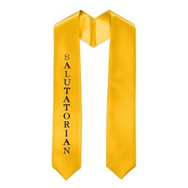 GradPlaza Embroidered Salutatorian Graduation Stole Sash 60'' Long Adults Sash for High School and College Gold