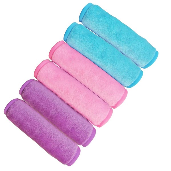 Makeup Remover Face Towels, Reusable Makeup Remover Cloths (6 packs), Makeup Remover Towel Reusable Microfiber Cleansing Towel 12 inch X 6 inch- Pink Blue Purple