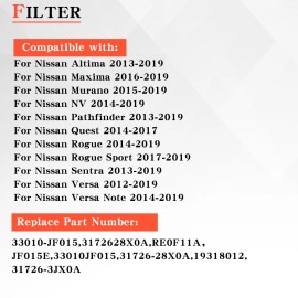 CNPAPC 3Pcs For 2012-2019 NISSAN SENTRA VERSA Transmission Oil Filters W/Pan Gasket Kit