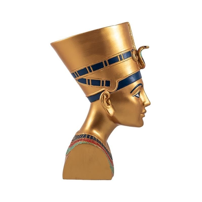 DRW Figure Bust Nefertiti Queen Egyptian Gold Resin Hand-Painted 12