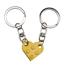 HIENAJ Matching Love Heart Yellow Key chain for Couples | Perfect Valentine's Day Gift for Boyfriend, Girlfriend, Best Friends, Him, and Her