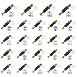 BokWin 24 Set 35mm Cam Lock Screws for Furniture,3 in 1 Cam Lock Fasteners,Cam Fitting with Dowel and Pre-Inserted Nut for Cabinet Drawer Connecting