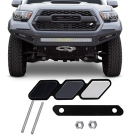 JINGSEN Tri-Color Grille Badge Logo Decoration Accessories car Truck Label Tacoma 4Runner Tundra Rav4 Highlander's T-G3Y Three-Color Badge Logo Barbecue Grill (White-Light Gray-Black)