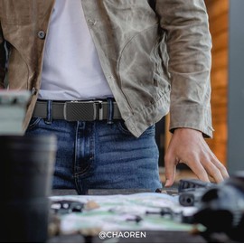 CHAOREN Ratchet Belts for Men 2 Pack - Mens Belt Leather 1 3/8" in Gift Set Box - Meet Almost Any Occasion and Outfit