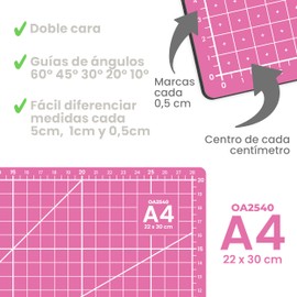 CUTTING BASE QUIJOTE PAPER WORLD - A4 Size, 6 Basic Colors, Patchwork, Cutting Guides, Quick Healing, 3mm Thickness, Cutting Plates - BLACK 1 UNIT