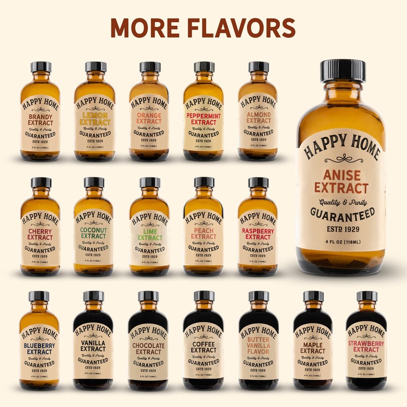 Happy Home Pure Anise Extract - Certified Kosher, 4 oz.