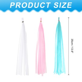 PATIKIL Tassel Garland Banner, 15Pcs Tissue Paper Tassels Party Decorations DIY Kits for Wedding Birthday Bridal Shower, Pink/White/Light Blue