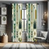 Ambesonne Mid Century Modern Curtains, Abstract Circles Leaves and Stripes