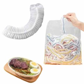 300PCS Food Covers Plastic Stretch, Plastic Food Covers, Shrinkable Food Covers Fresh Keeping Bags for Keeping Meals Fruits and Vegetables Fresh in The Refrigerator(White * 200, Color * 100)