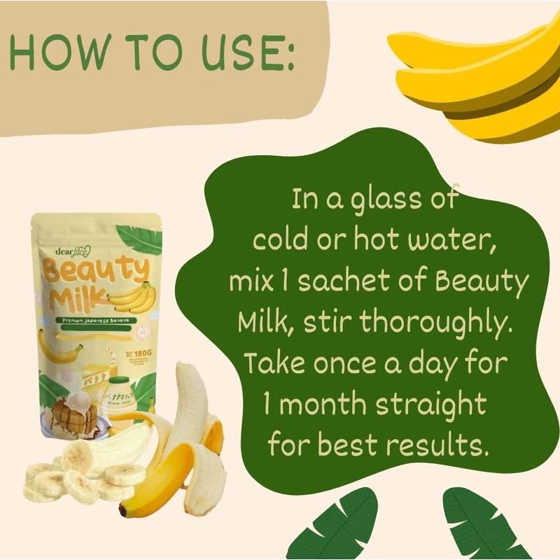 Dear Face Beauty Milk Japanese Banana Drink (10 x 18g