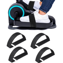 4 Pcs Ellipse Leg Exerciser Machine Pedal Straps, Under Desk Elliptical Peddler Foot & Leg Pedal Bands for Seniors, Secure & Stability Foot Strap for Electric Ellipse Equipment Home Office Accessories