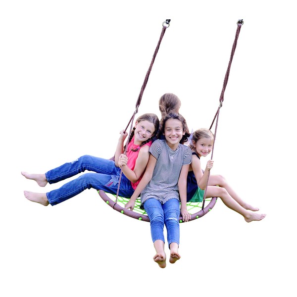 Swurfer Web Tree Swing, Saucer Swing – Tree Swings for Kids Outdoor, Outdoor Swing for Kids, Weather Resistant, Durable Aluminium Frame, Adjustable Rope, Easy Tool Free Assembly, Holds up to 500 lbs