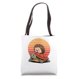 Retro Sunset Sea Turtle Hedgehog Turtles Tortoise Tote Bag