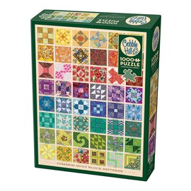 Cobble Hill 1000 Piece Puzzle - Common Quilt Blocks - Sample Poster Included