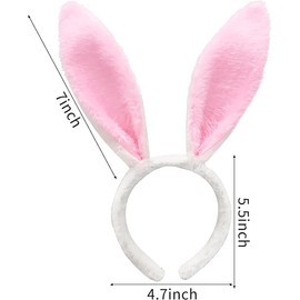 WchoeSS 2pcs Easter Bunny Ears Headbands, Rabbit Ears Headband for Kids Plush Rabbit Ears Hairbands Bunny Costume Accessories Rabbit Ears Kid's Fancy Dress Props Costume Accessories
