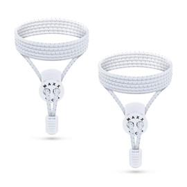 MAXX laces - Elastic shoelaces with quick release without tying, comfortable shoe laces, easy to use, fits any shoe, Duopack White