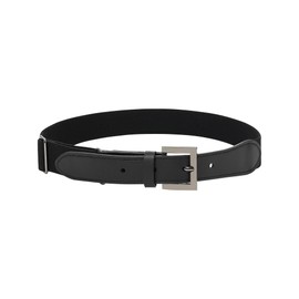 Kajeer Children's Elastic Belt, Adjustable Baseball Belt, 3 cm Wide, Children's Softball Belt for Boys and Girls, Gunmetal Buckle-Black