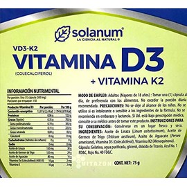 Solanum - Solanum Vitamina D3 Y Vitamina K2 Solanum - 150 Cápsulas