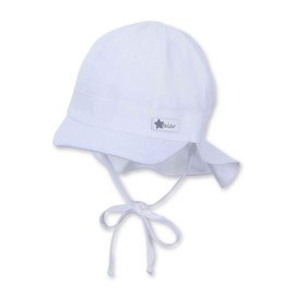 Sterntaler Baby Boys Peaked Cap with Neck Protection, White