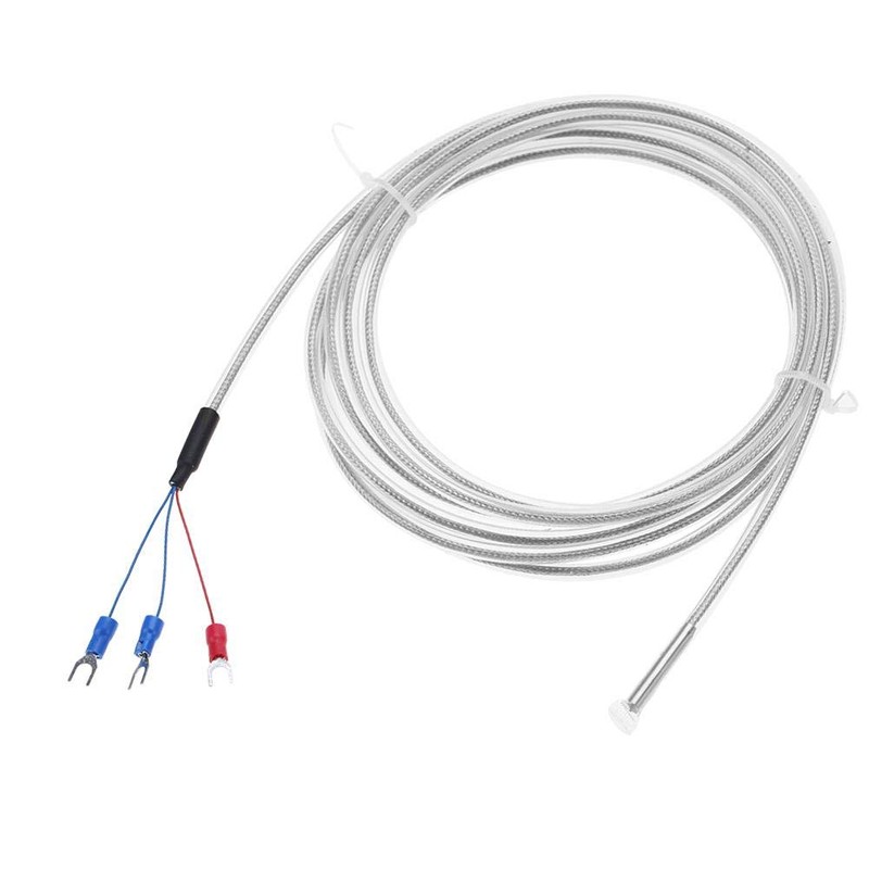 Walfront PT100 5M Thermocouple Wire 3 Wire Sensor Probe High
